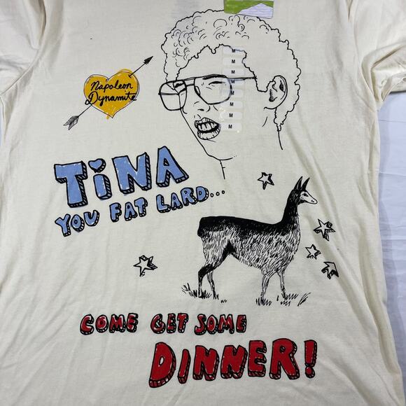Napoleon Dynamite Tina You Fat Lard Graphic T Shirt Mens Medium Babys Breath Tee - Picture 4 of 6
